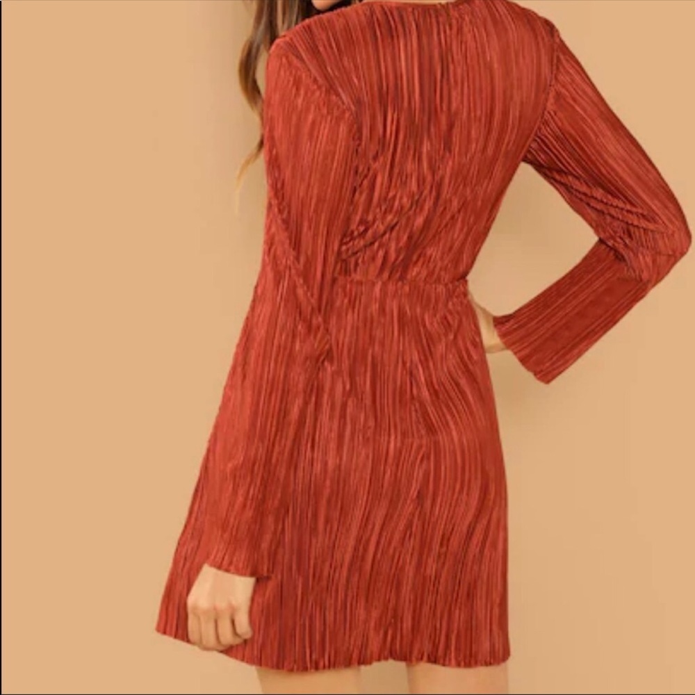 Glamorous Twist Front Zip Back Dress Rust - Picture 3 of 7